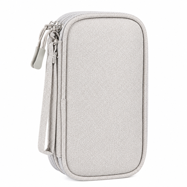 Nylon Travel Organizer Bag With Multiple Compartments And Hand Strap
