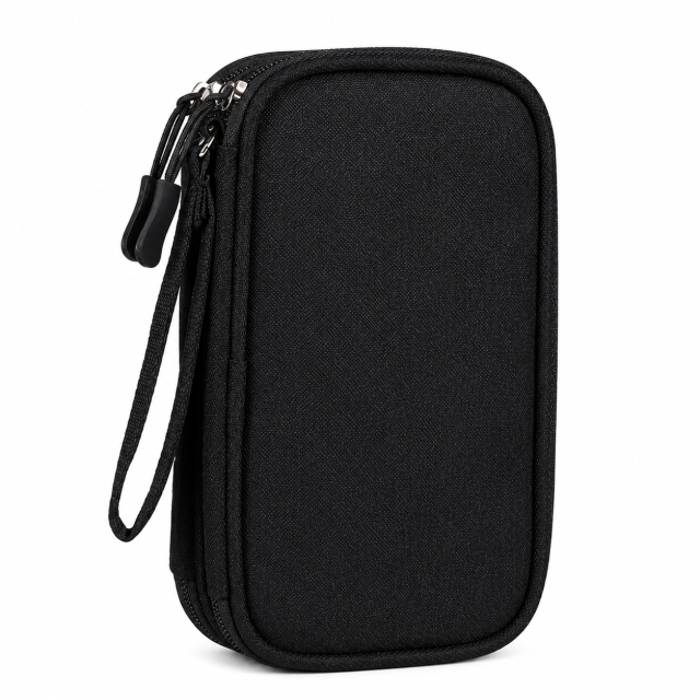 Nylon Travel Organizer Bag With Multiple Compartments And Hand Strap