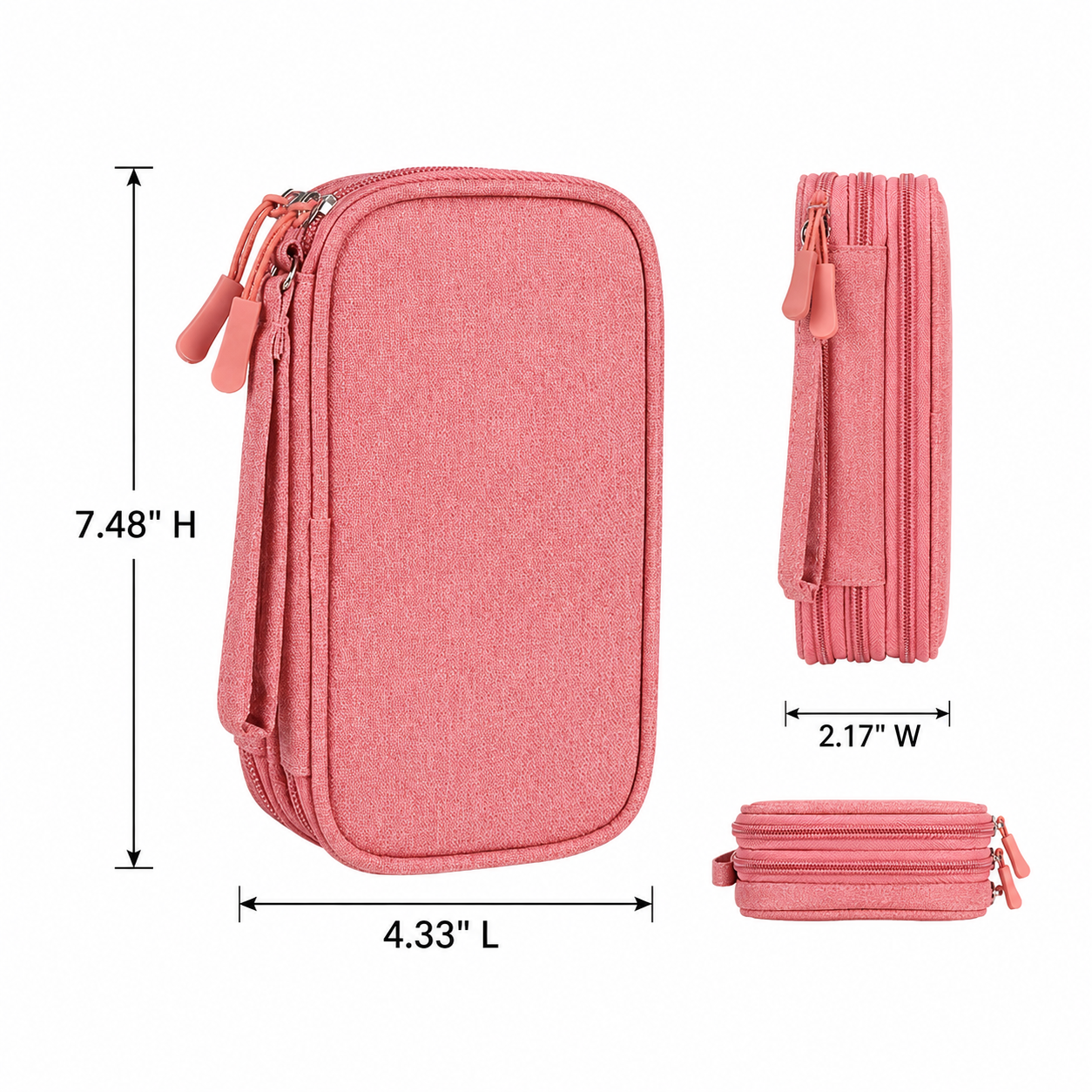 Nylon Travel Organizer Bag With Multiple Compartments And Hand Strap