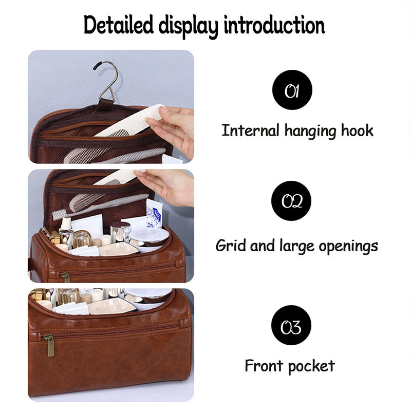 PU Leather Men's Toiletry Bag