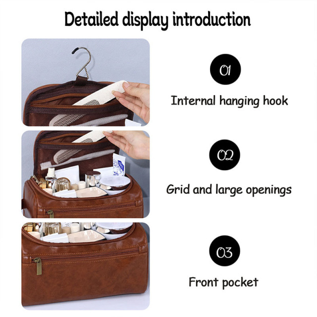 PU Leather Men's Toiletry Bag