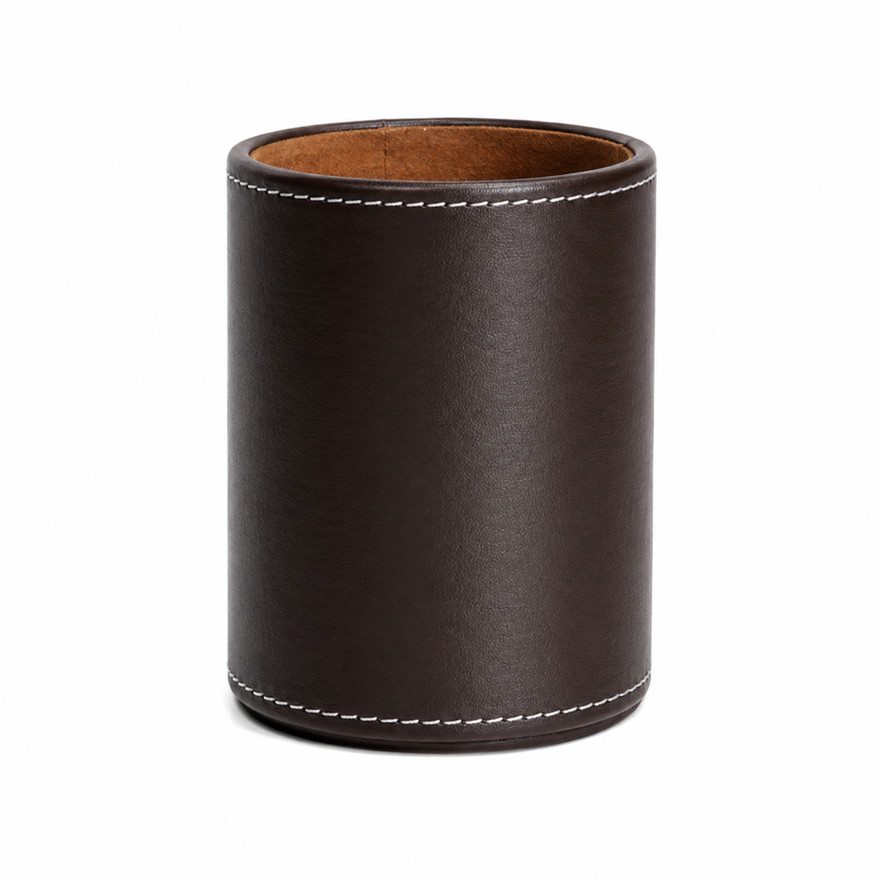 PU Leather Pen And Pencil Organizer Cup With Cosmetic Storage