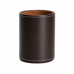 PU Leather Pen And Pencil Organizer Cup With Cosmetic Storage