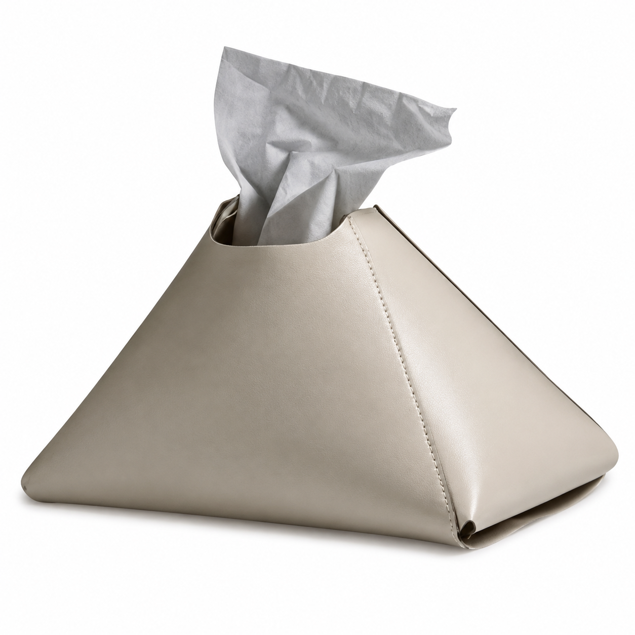 PU Leather Pyramid Tissue Box Cover