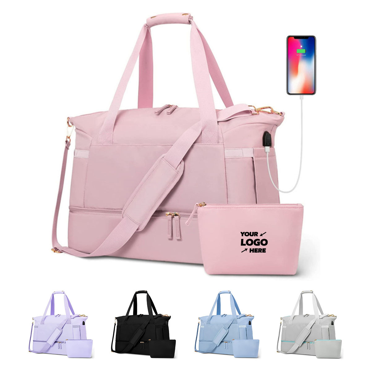 Personal Item Travel Bag with Shoes Compartment