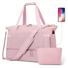 Personal Item Travel Bag with Shoes Compartment