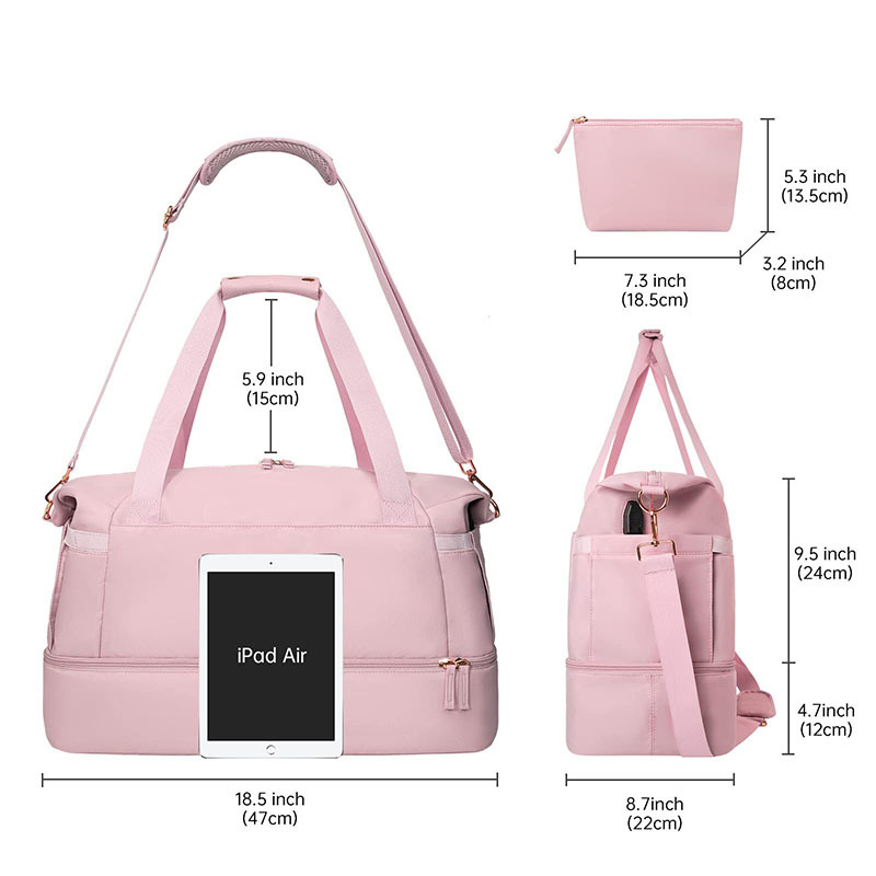 Personal Item Travel Bag with Shoes Compartment