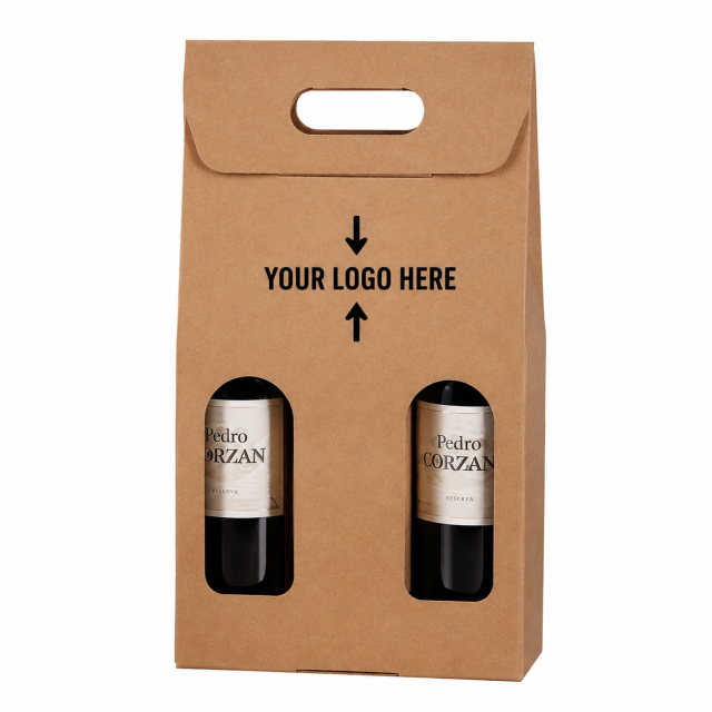 Premium Craft Paper Wine Gift Bag With Bottle Protection