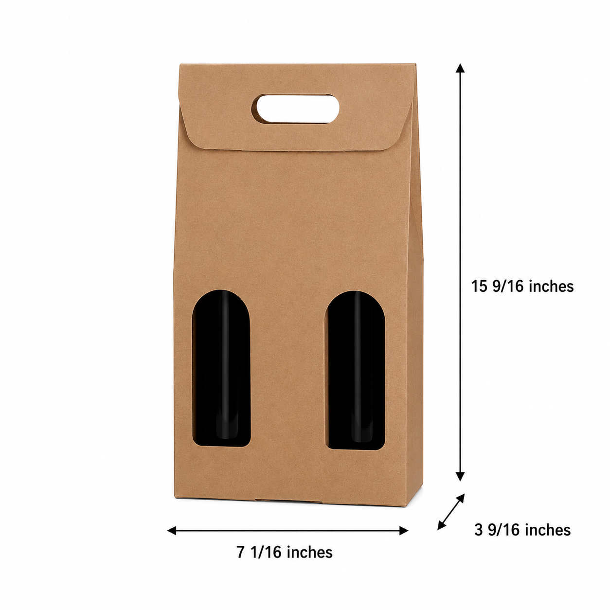 Premium Craft Paper Wine Gift Bag With Bottle Protection