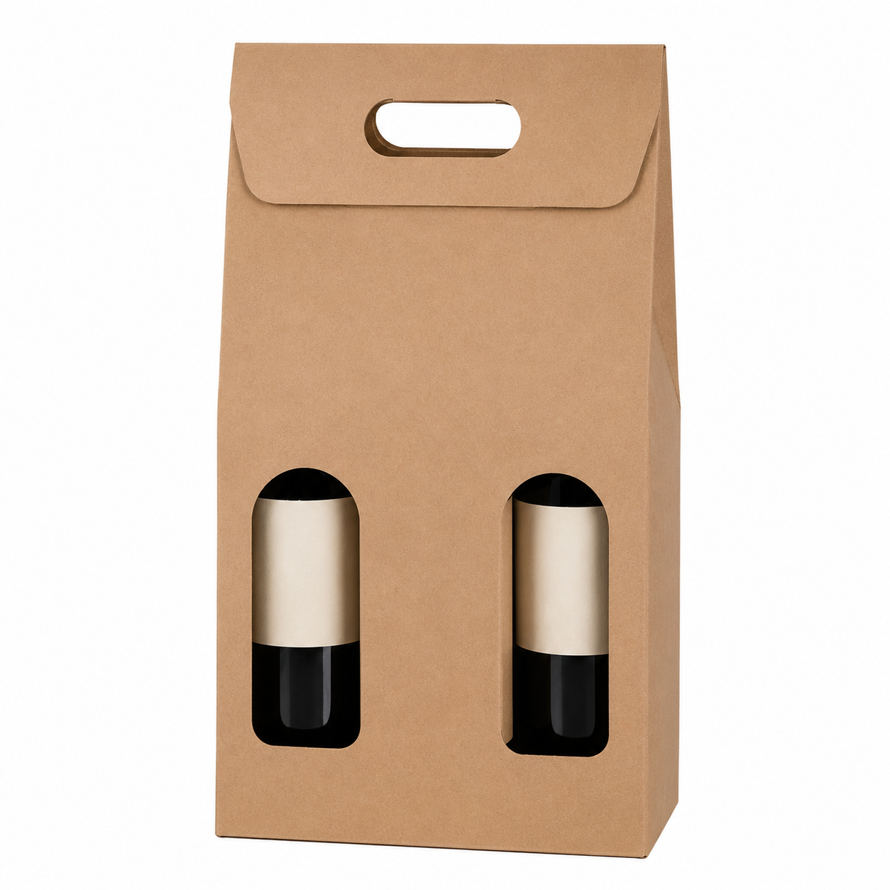 Premium Craft Paper Wine Gift Bag With Bottle Protection