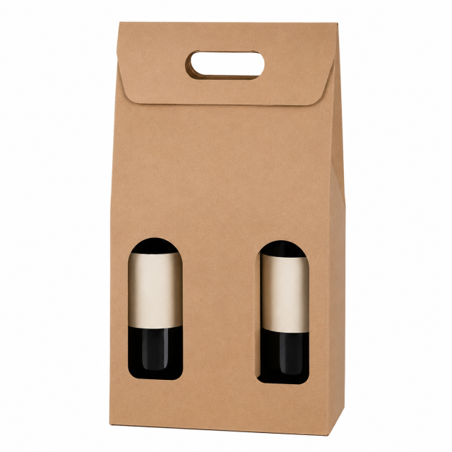 Premium Craft Paper Wine Gift Bag With Bottle Protection