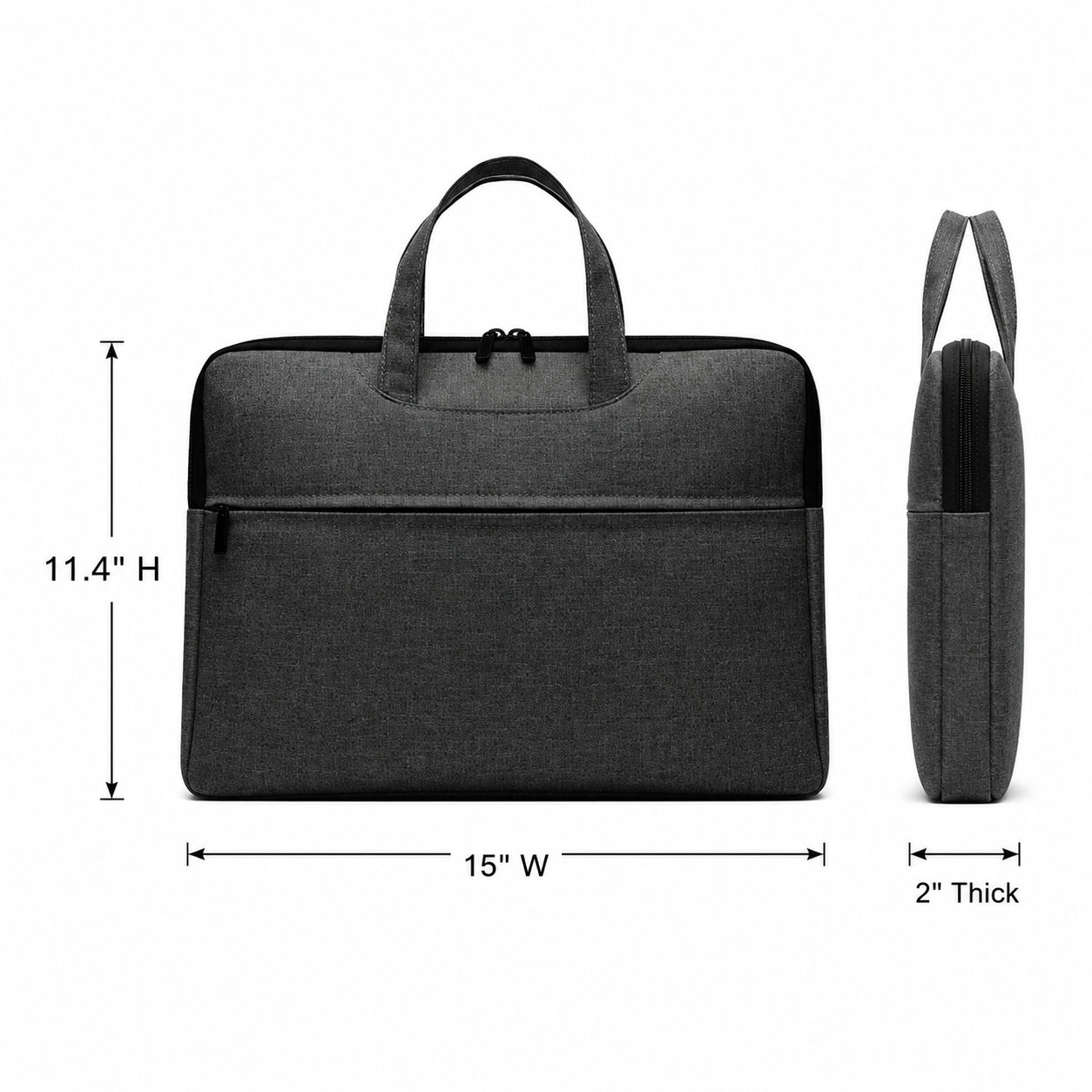 Premium Oxford Cloth Business Briefcase With Front Zipper Pocket