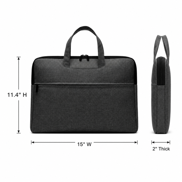 Premium Oxford Cloth Business Briefcase With Front Zipper Pocket