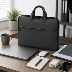 Premium Oxford Cloth Business Briefcase With Front Zipper Pocket