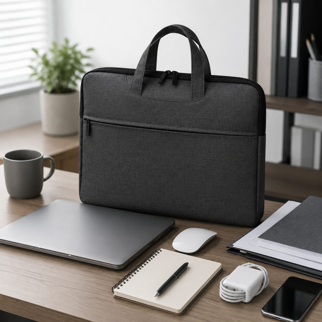 Premium Oxford Cloth Business Briefcase With Front Zipper Pocket