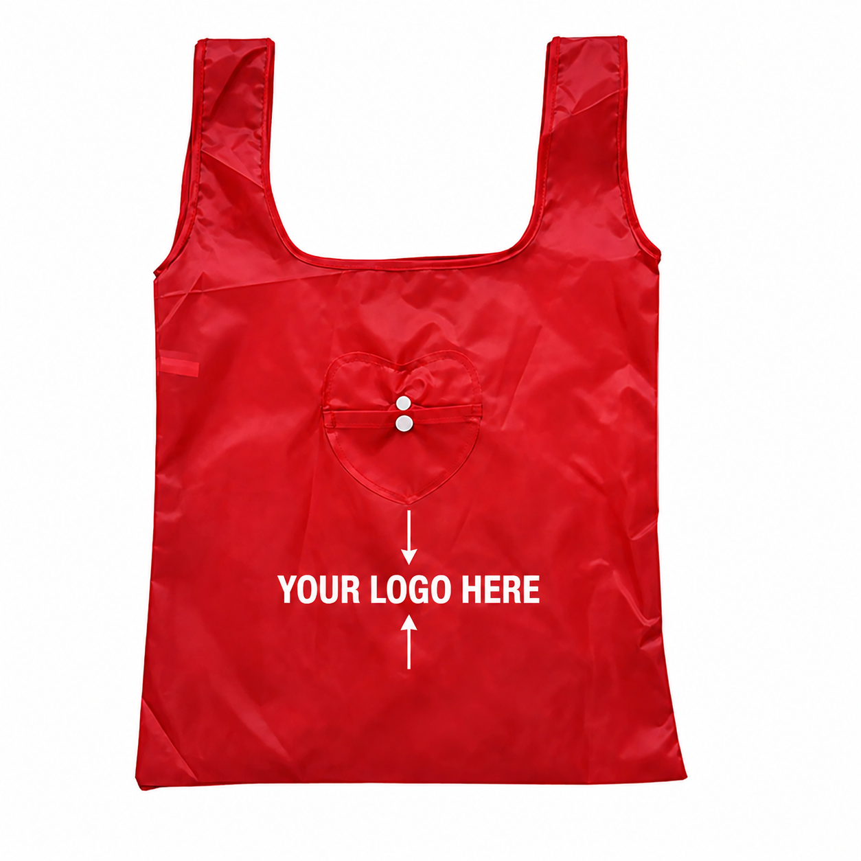 RPET Reusable Shopping Tote Bag With Heart Shape Storage Pocket