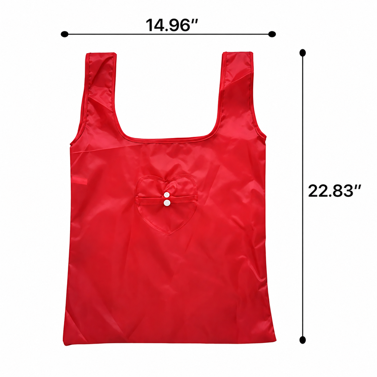 RPET Reusable Shopping Tote Bag With Heart Shape Storage Pocket
