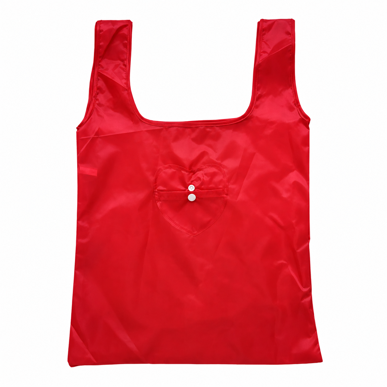 RPET Reusable Shopping Tote Bag With Heart Shape Storage Pocket