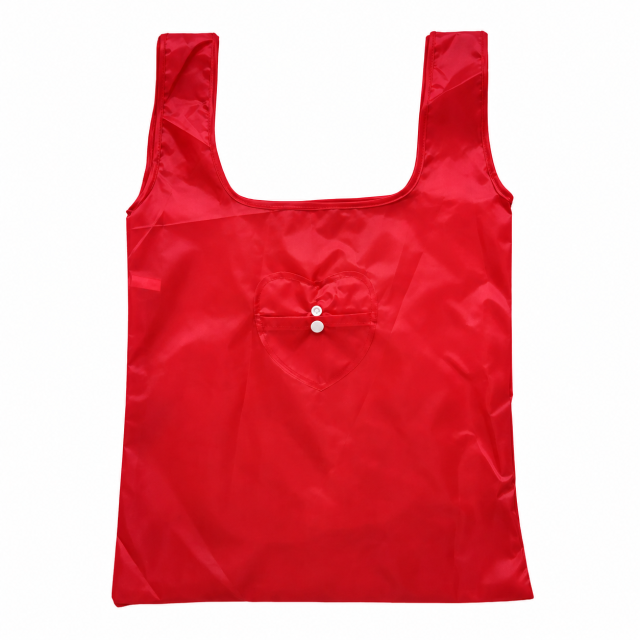 RPET Reusable Shopping Tote Bag With Heart Shape Storage Pocket