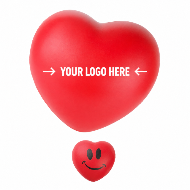 Red Heart Shape PU Foam Stress Relief Ball