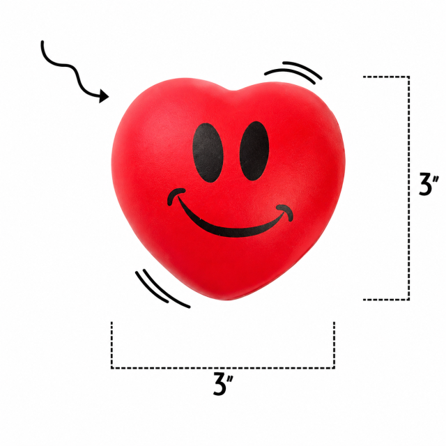 Red Heart Shape PU Foam Stress Relief Ball