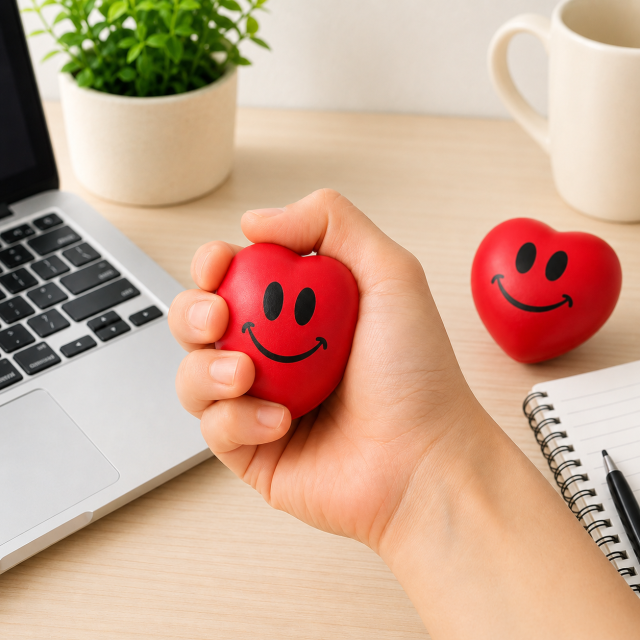 Red Heart Shape PU Foam Stress Relief Ball