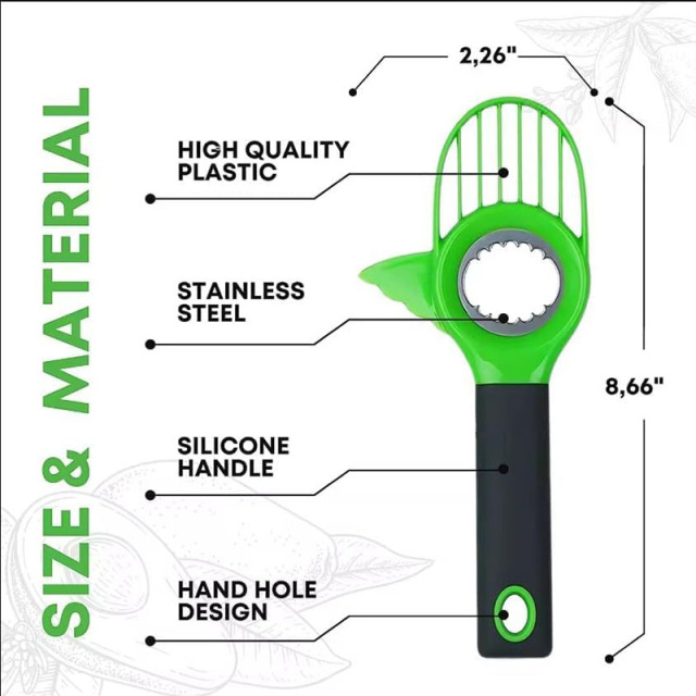 Stainless Steel 3-in-1 Avocado Cutter