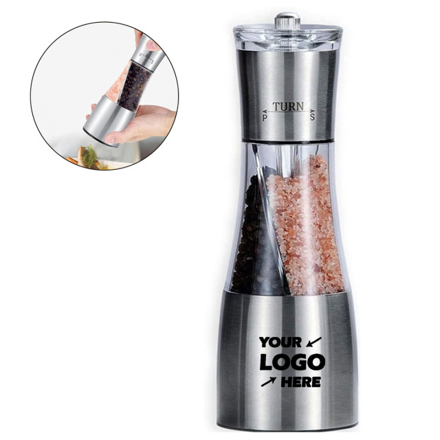 Stainless Steel Manual Dual Salt And Pepper Grinder