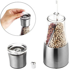 Stainless Steel Manual Dual Salt And Pepper Grinder