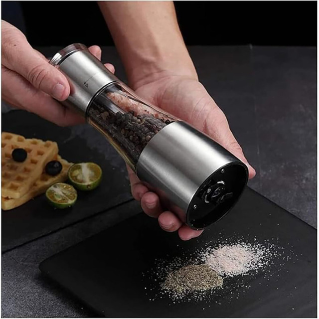 Stainless Steel Manual Dual Salt And Pepper Grinder