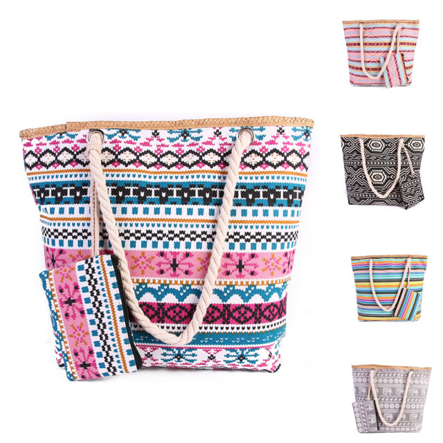 Summer Beach Handbag With Wallet