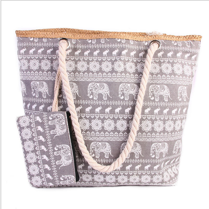 Summer Beach Handbag With Wallet