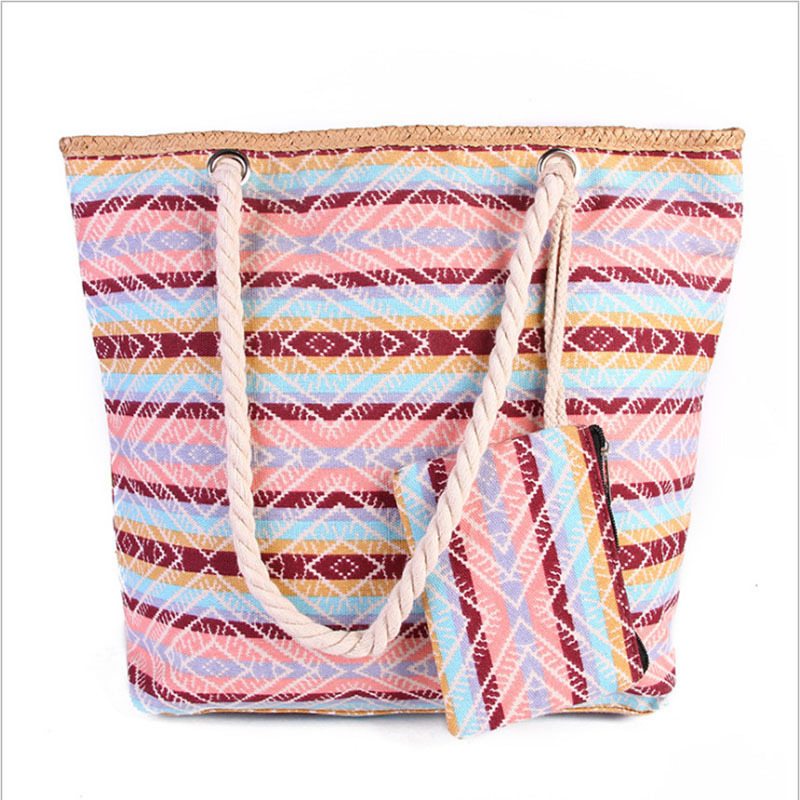 Summer Beach Handbag With Wallet
