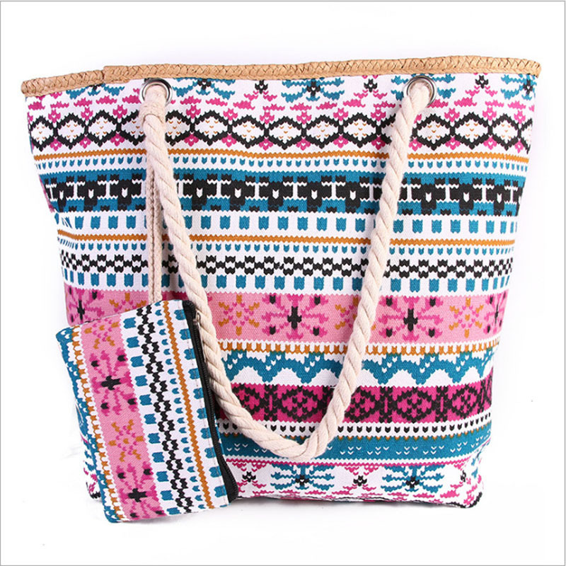 Summer Beach Handbag With Wallet