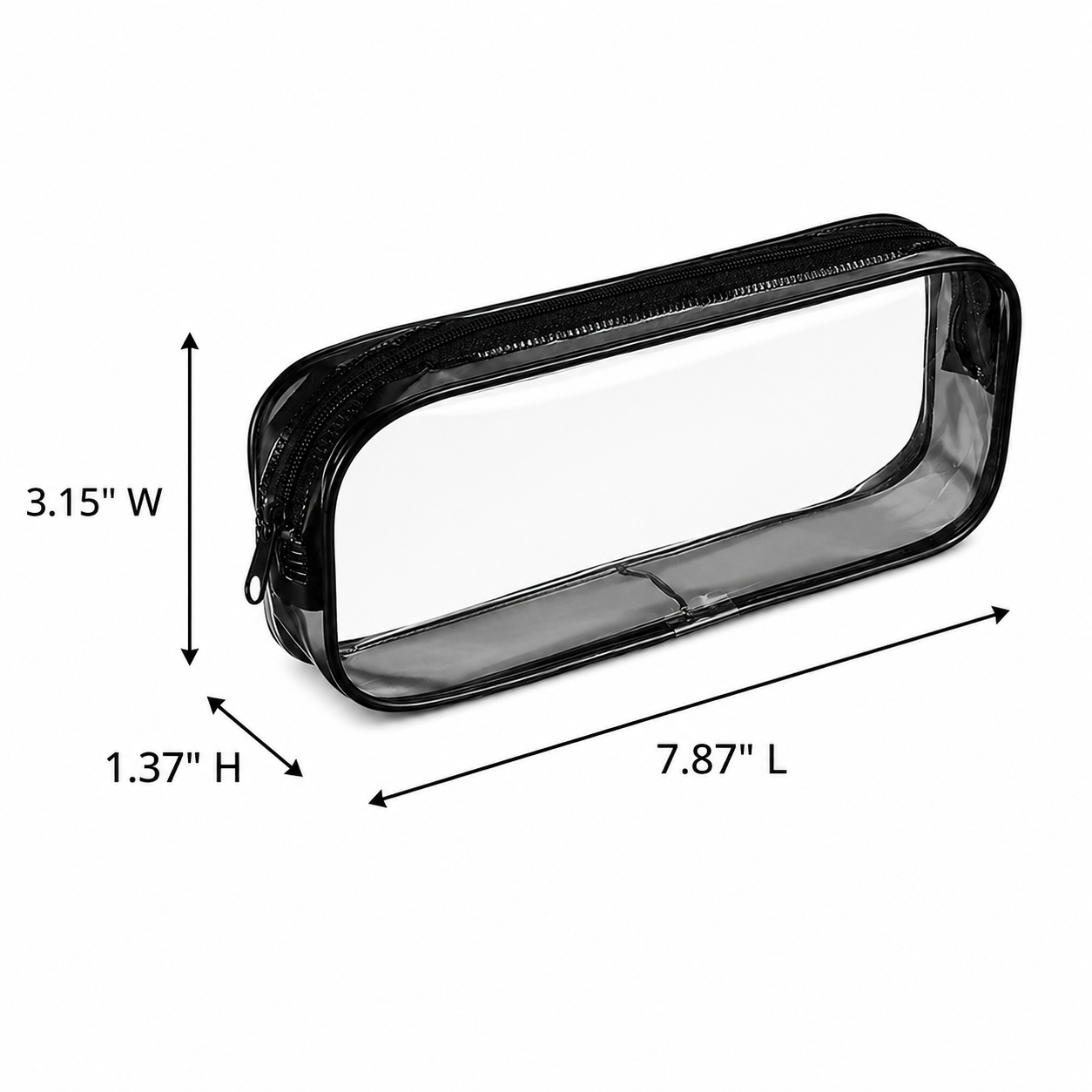 Transparent PVC Pencil Case With Zipper Closure