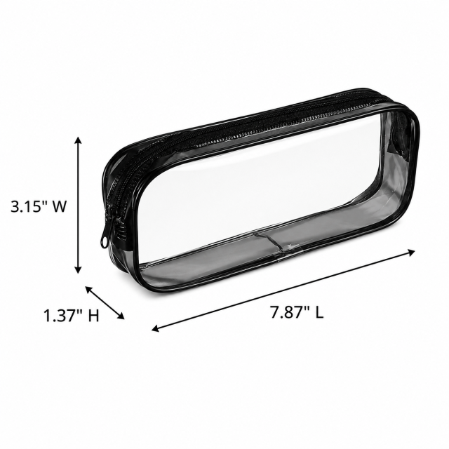 Transparent PVC Pencil Case With Zipper Closure