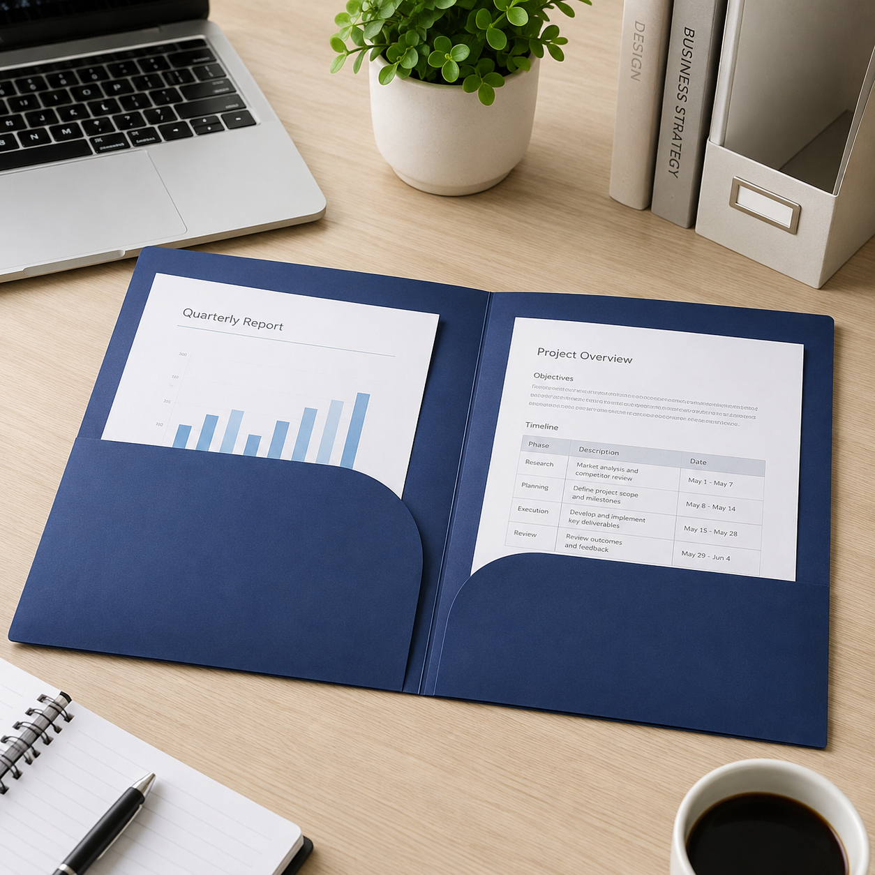 Two Pocket Paper Document Folder