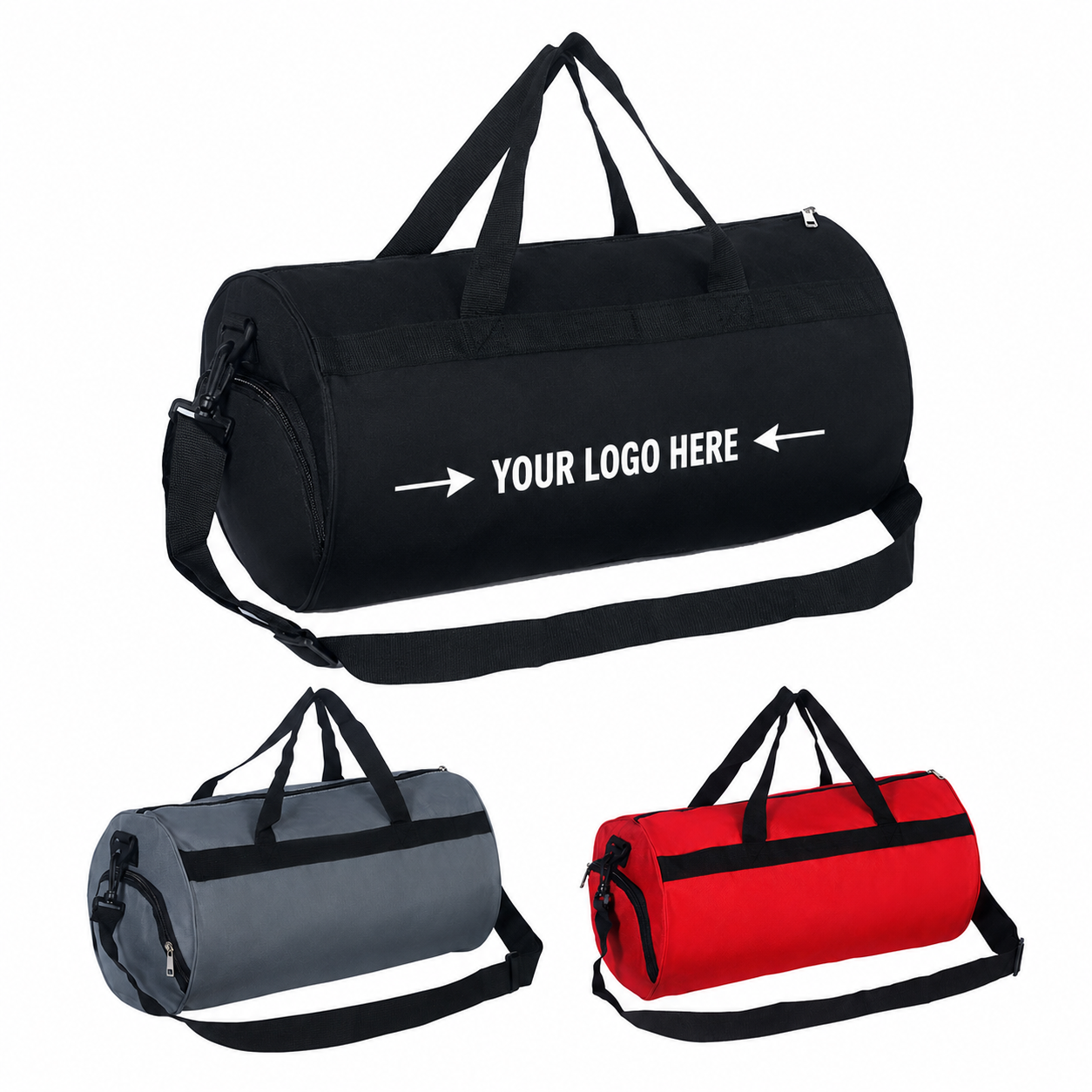 Versatile Nylon Travel Duffel Bag With Shoe Compartment