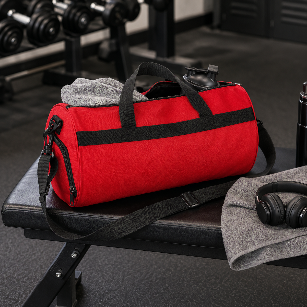 Versatile Nylon Travel Duffel Bag With Shoe Compartment
