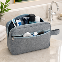 Waterproof 600D Polyester Travel Toiletry Bag With Handle