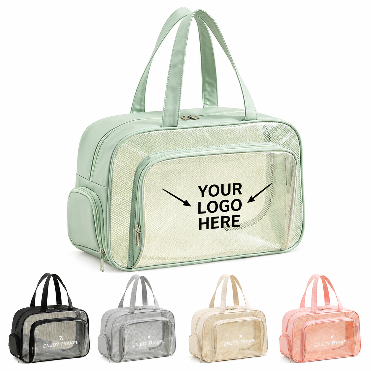Waterproof PVC Clear Toiletry Bag With Shoe Compartment