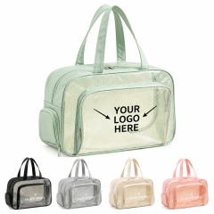 Waterproof PVC Clear Toiletry Bag With Shoe Compartment