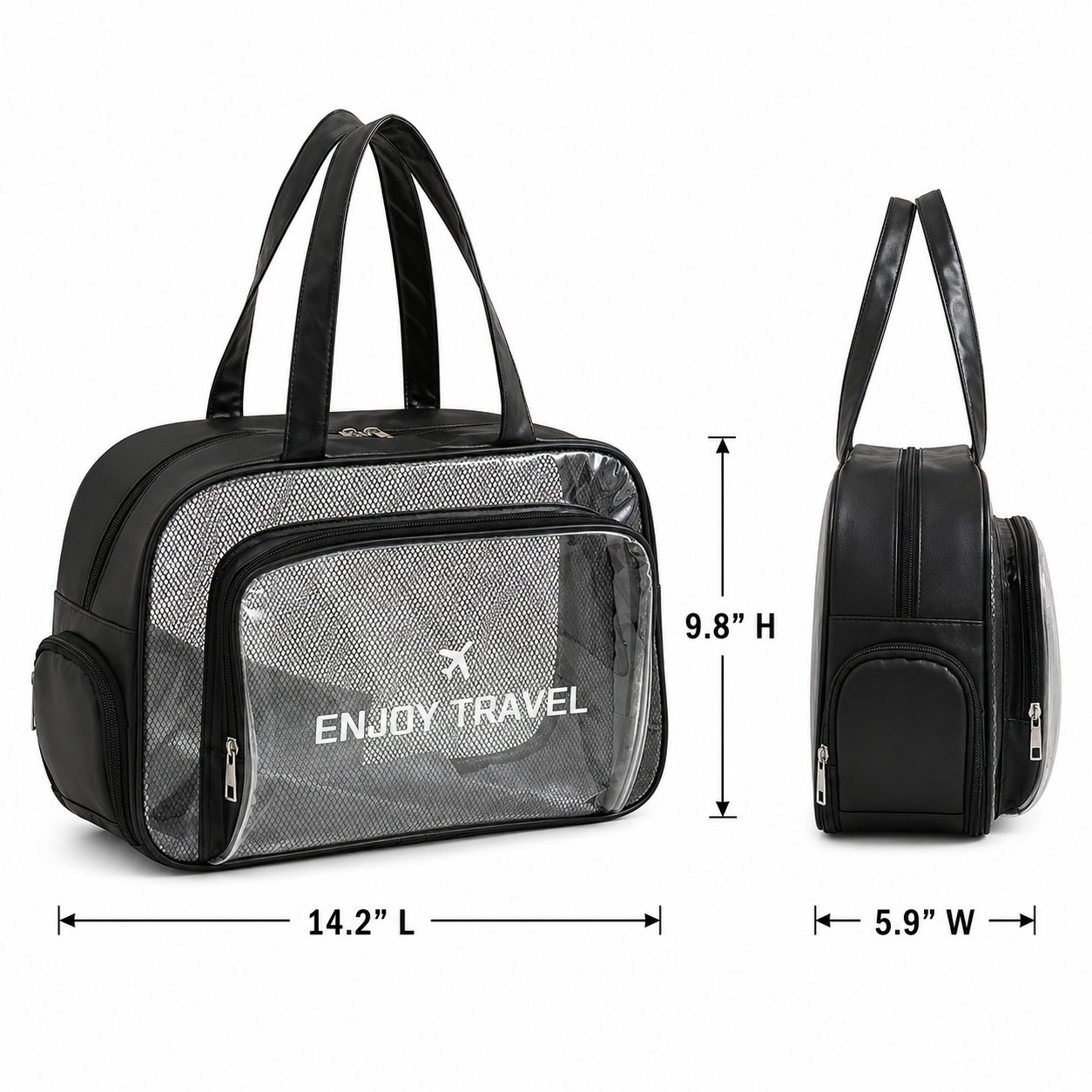 Waterproof PVC Clear Toiletry Bag With Shoe Compartment