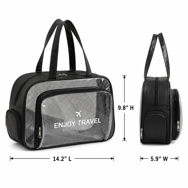 Waterproof PVC Clear Toiletry Bag With Shoe Compartment