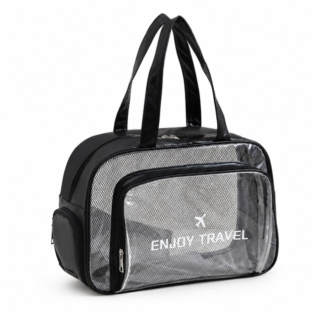 Waterproof PVC Clear Toiletry Bag With Shoe Compartment