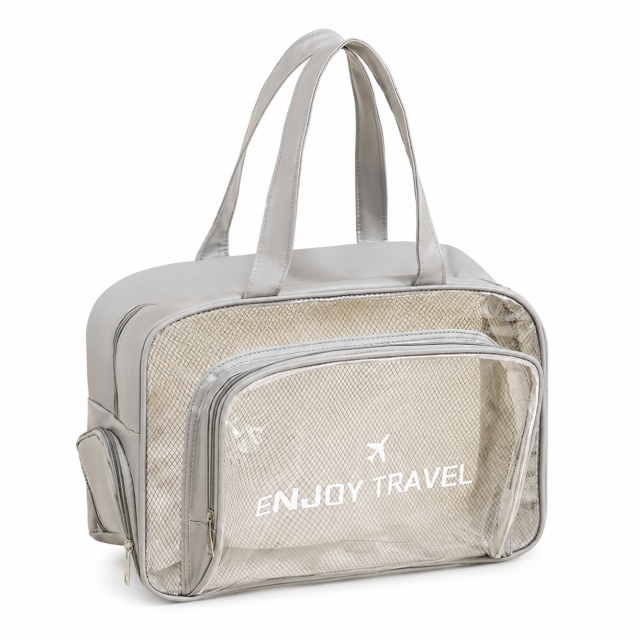 Waterproof PVC Clear Toiletry Bag With Shoe Compartment