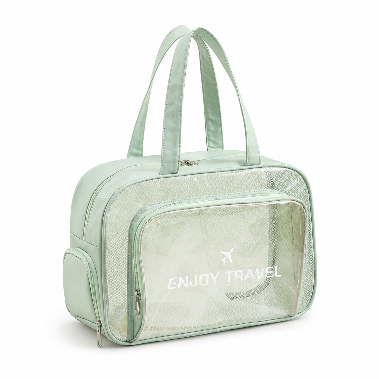 Waterproof PVC Clear Toiletry Bag With Shoe Compartment