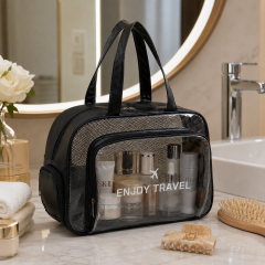 Waterproof PVC Clear Toiletry Bag With Shoe Compartment