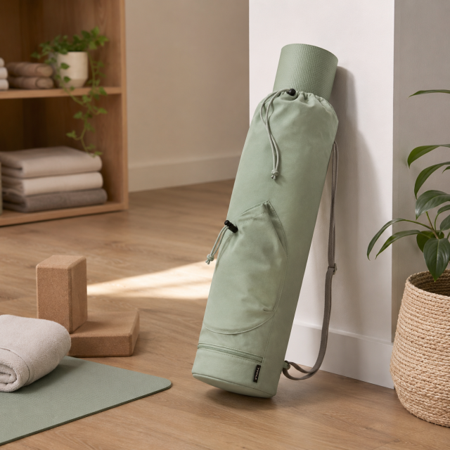 Waterproof Yoga Mat Bag With Wet Pocket And Drawstring Closure