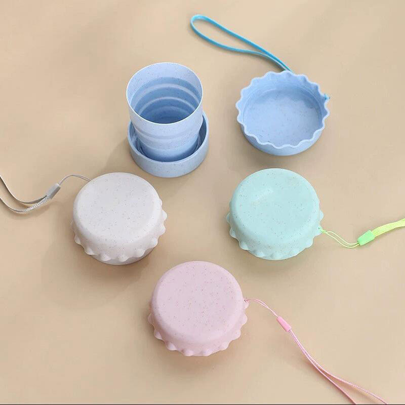 Wheat Straw Foldable Collapsible Cup Bottle